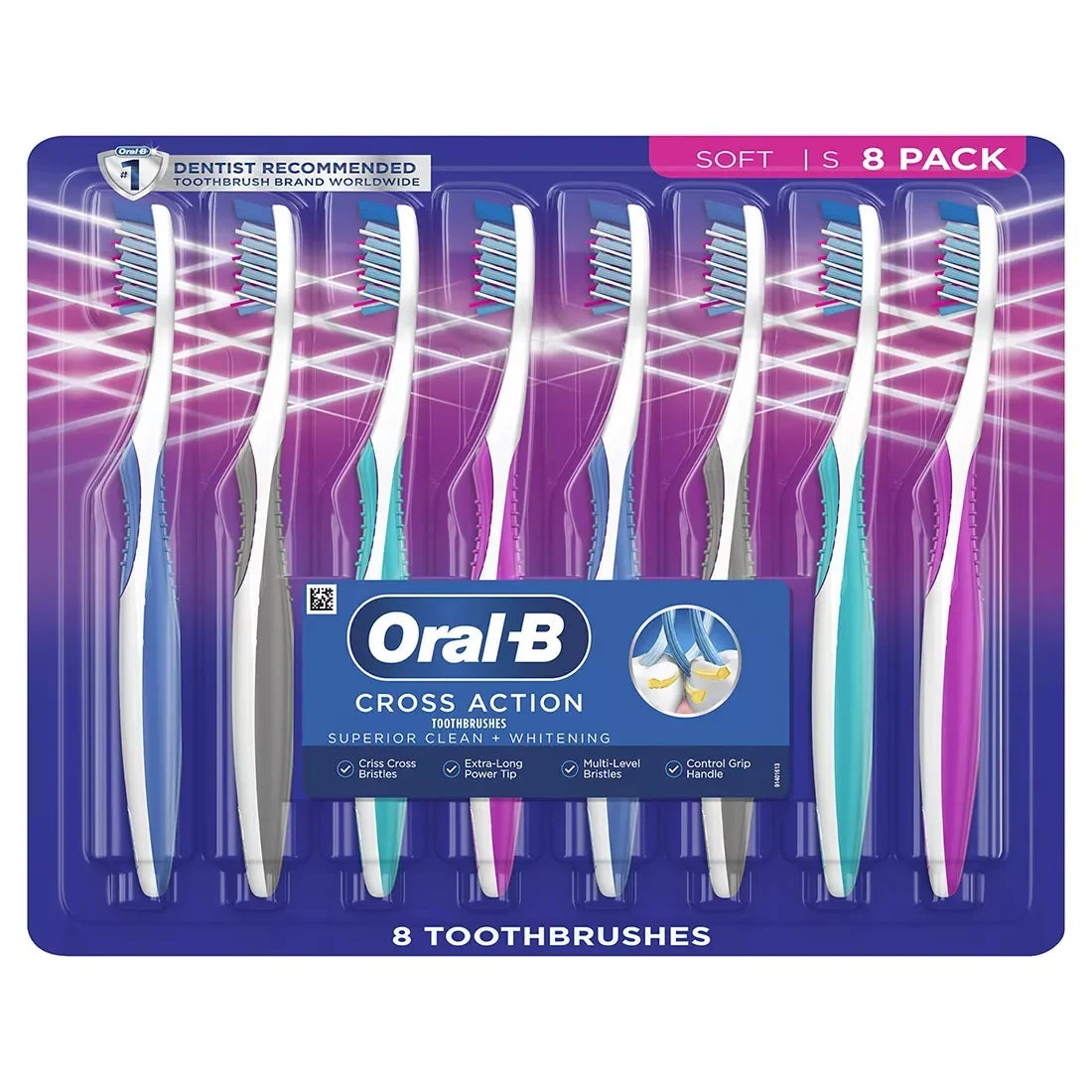 Oral-B Cross Action Manual Toothbrushes, 8 pk.