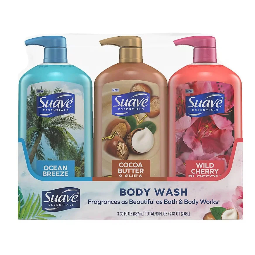 Suave Essentials Gentle Body Wash Variety Pack, 3 pk./30 oz