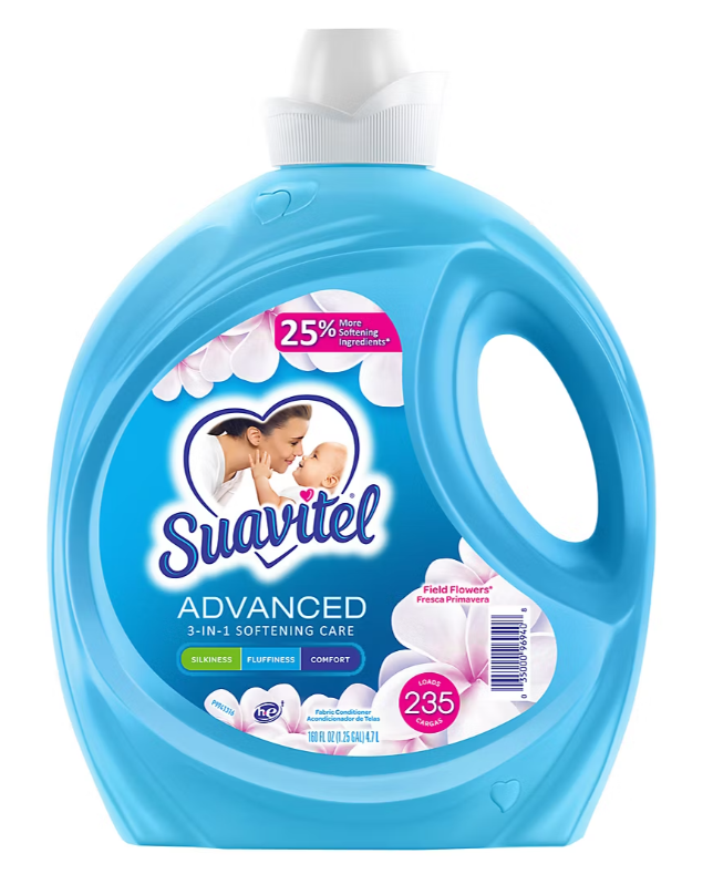 Suavitel Advanced Liquid Fabric Softener - Field Flowers, 235 loads/160 fl. oz