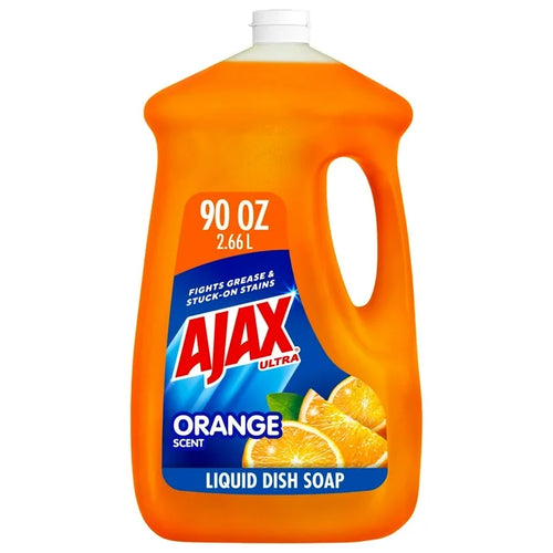Ajax Ultra Triple Action Dishwashing Liquid Dish Soap, Orange Scent, 90 fl. oz