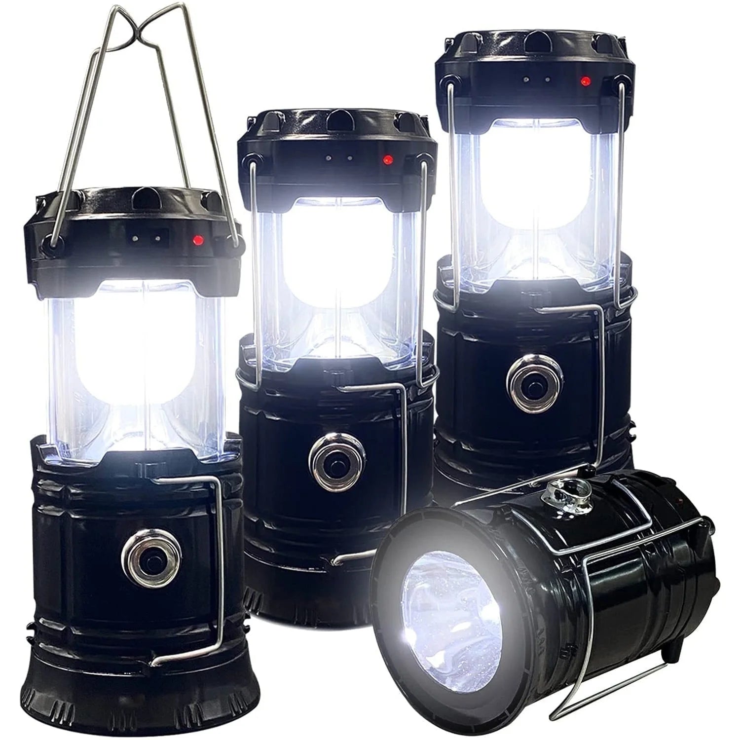 Beeprincess LED Solar and Rechargeable Lanterns, 4 pk.