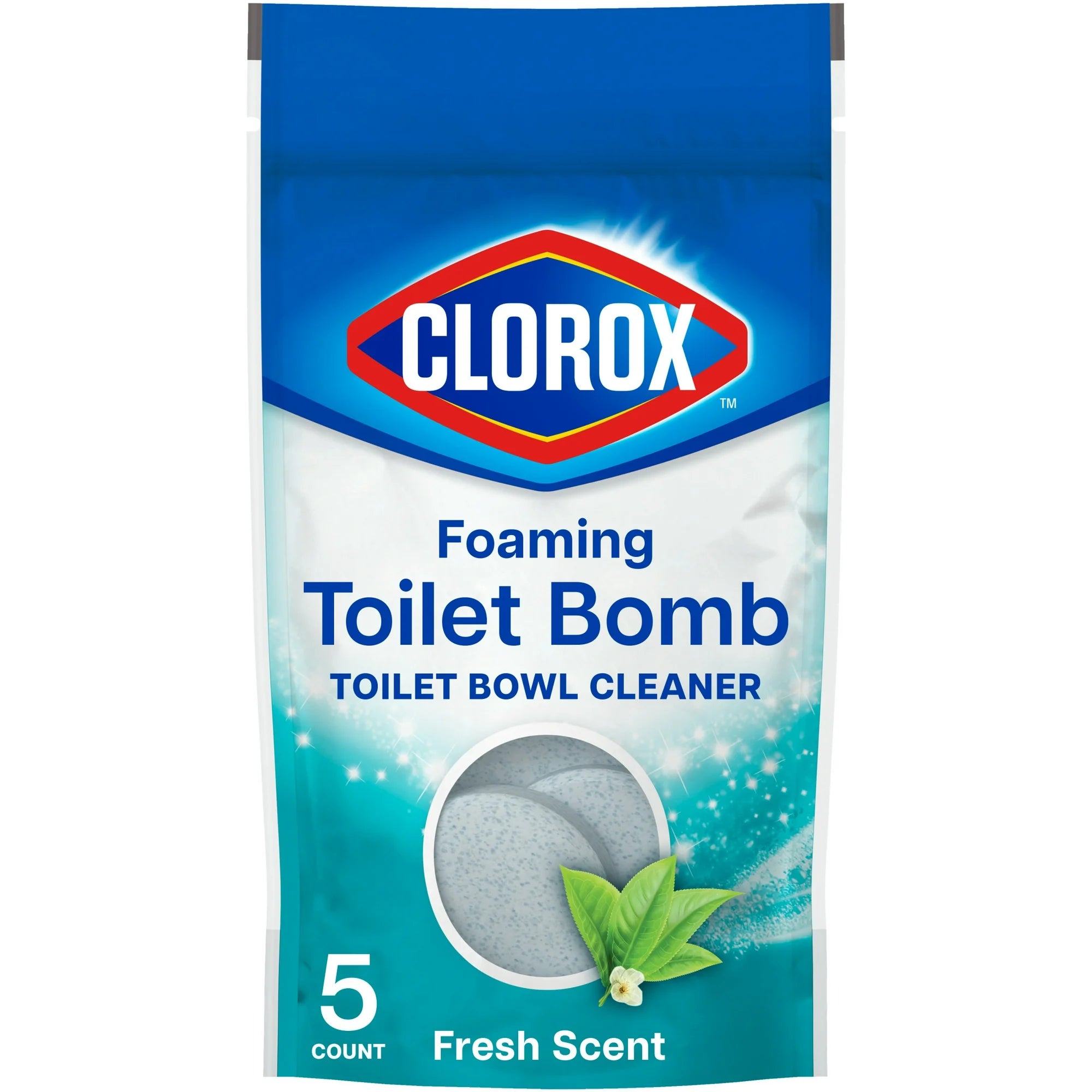 Clorox Fresh Scent Foaming Toilet Bomb Toilet Bowl Cleaner, 5ct