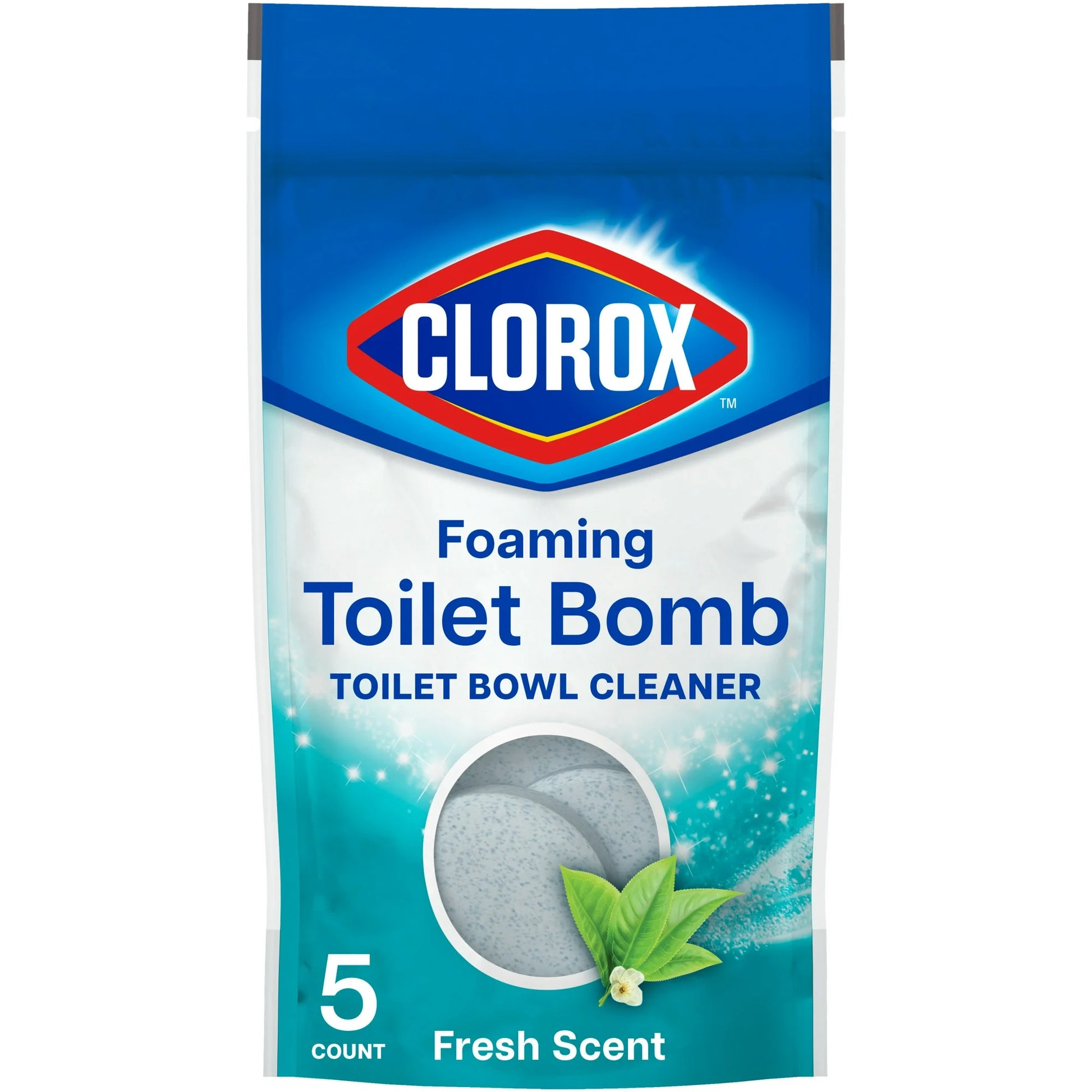 Clorox Fresh Scent Foaming Toilet Bomb Toilet Bowl Cleaner, 5ct