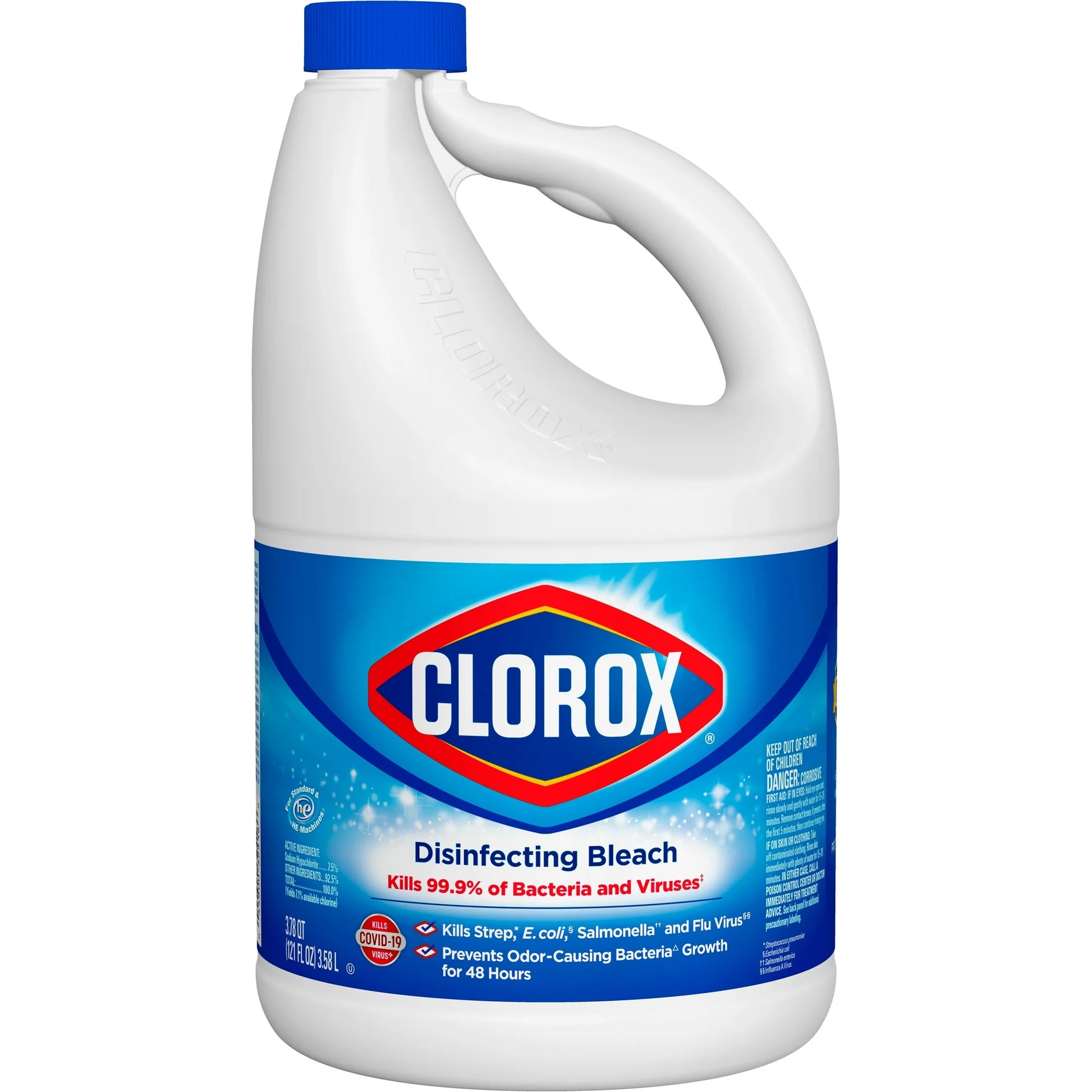 Clorox No-Splash Disinfecting Bleach, Unscented, 121 oz