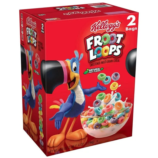 Kellogg's Froot Loops Breakfast Cereal, 43.6 oz./2 bags