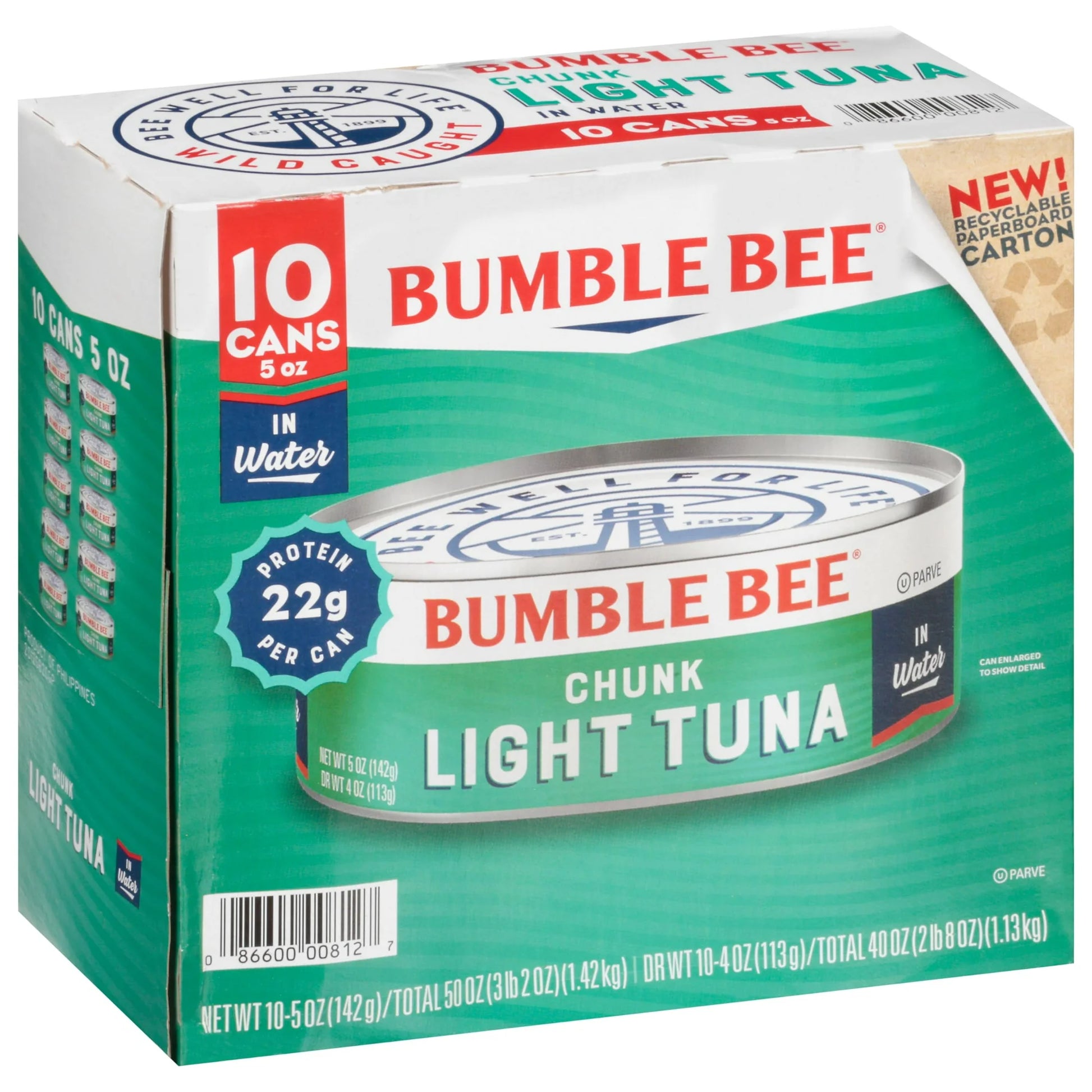 Bumble Bee Chunk Light Tuna in Oil, 10 pk./5 oz.