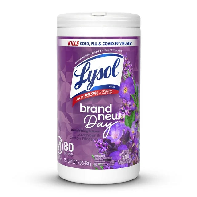Lysol Disinfecting Cleaning Wipes, Lavender & Cotton Blossom, 80 ct