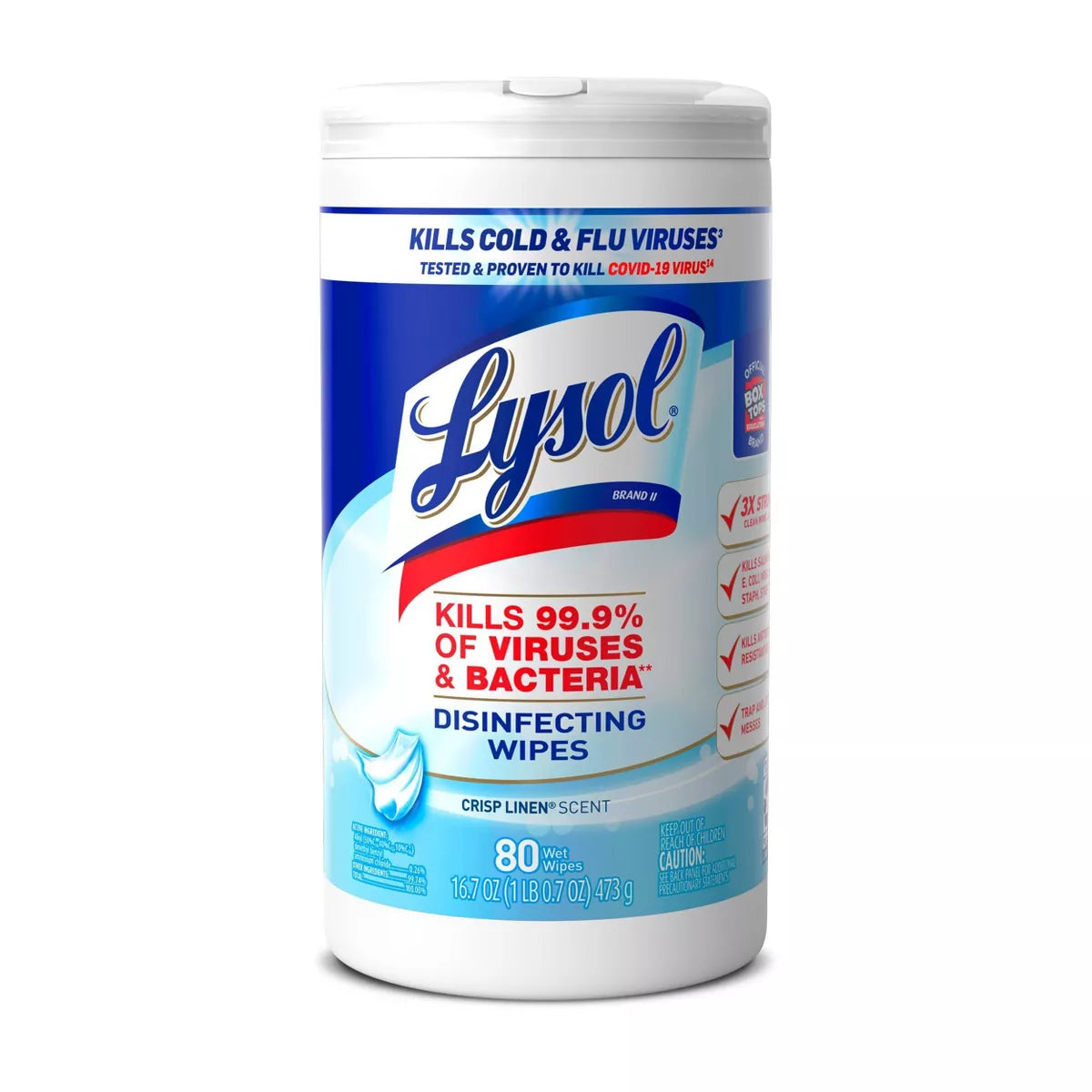 Lysol Disinfecting Cleaning Wipes, Crisp Linen Scent, 80ct