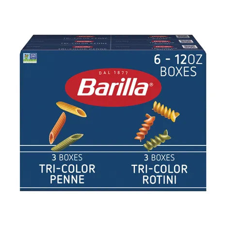 Barilla Tri-Color Penne and Rotini Pasta, 6 pk/12 oz.